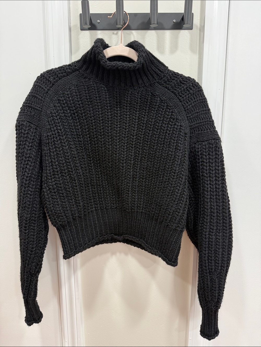 H&M Black Chunky Knit Turtleneck Sweater
